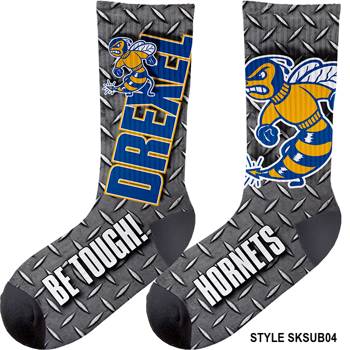 Dye Sublimated Light Weight Crew Socks Pro Tuff Decals